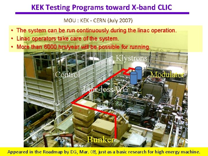 KEK Testing Programs toward X-band CLIC MOU : KEK - CERN (July 2007) •