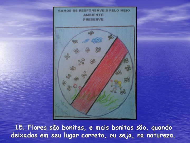 15. Flores são bonitas, e mais bonitas são, quando deixadas em seu lugar correto,