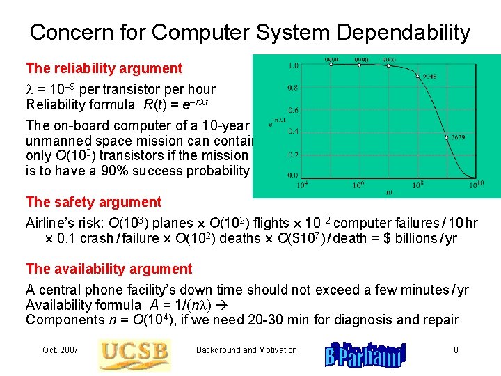 FaultTolerant Computing Basic Concepts and Tools Oct 2007