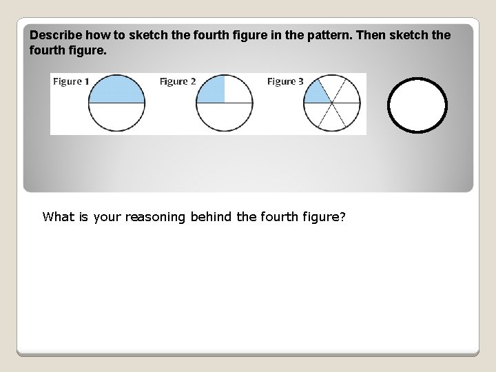 Describe how to sketch the fourth figure in the pattern. Then sketch the fourth