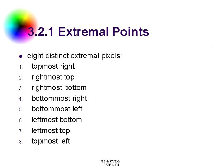 3. 2. 1 Extremal Points l 1. 2. 3. 4. 5. 6. 7. 8.