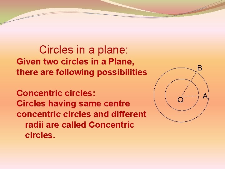 Circles in a plane: Given two circles in a Plane, there are following possibilities