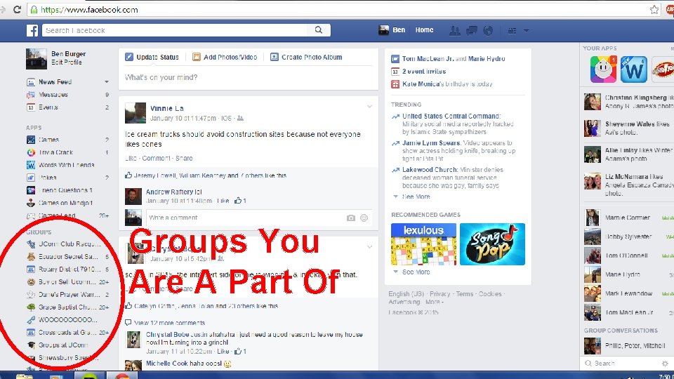 Groups You Are A Part Of 