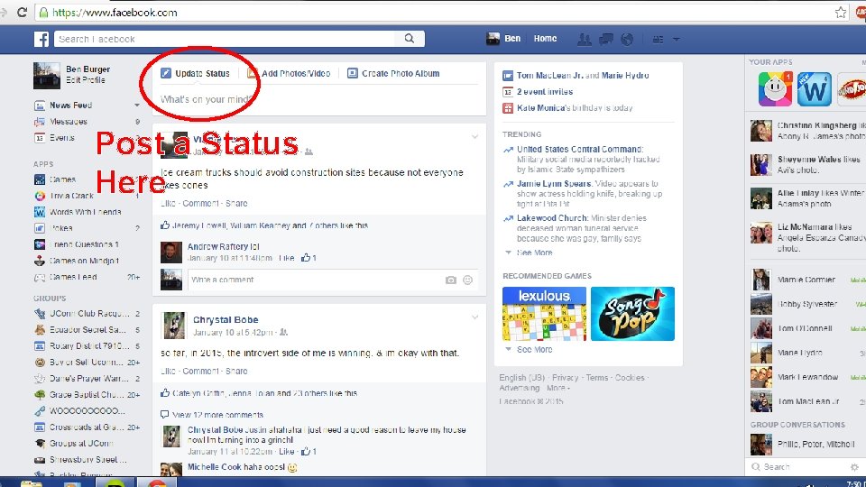 Post a Status Here 