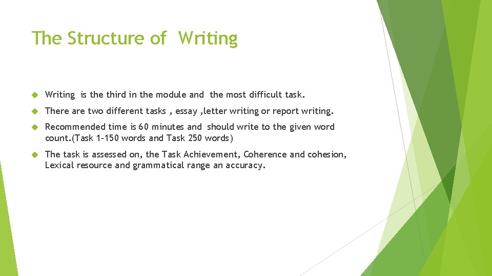 The Structure of Writing is the third in the module and the most difficult