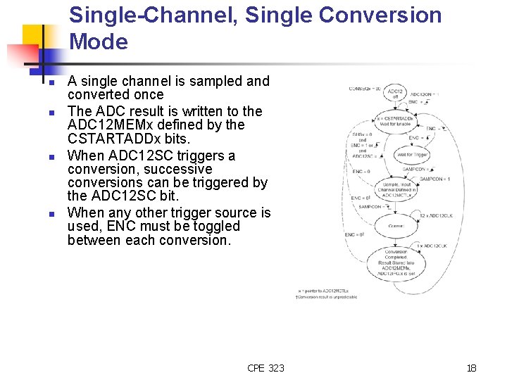 Single-Channel, Single Conversion Mode n n A single channel is sampled and converted once