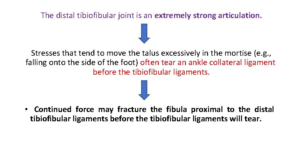 The distal tibiofibular joint is an extremely strong articulation. Stresses that tend to move