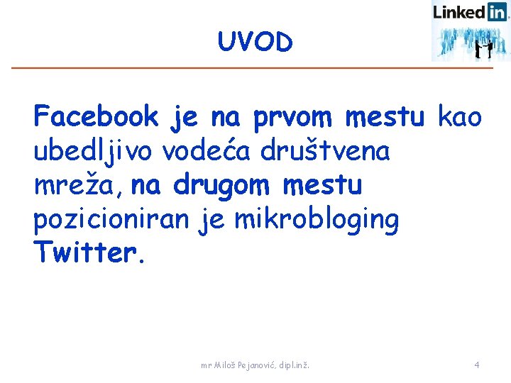 UVOD Facebook je na prvom mestu kao ubedljivo vodeća društvena mreža, na drugom mestu