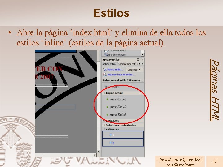 Estilos • Abre la página ‘index. html’ y elimina de ella todos los estilos