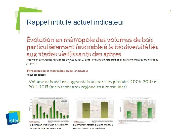 2 Rappel intitulé actuel indicateur 