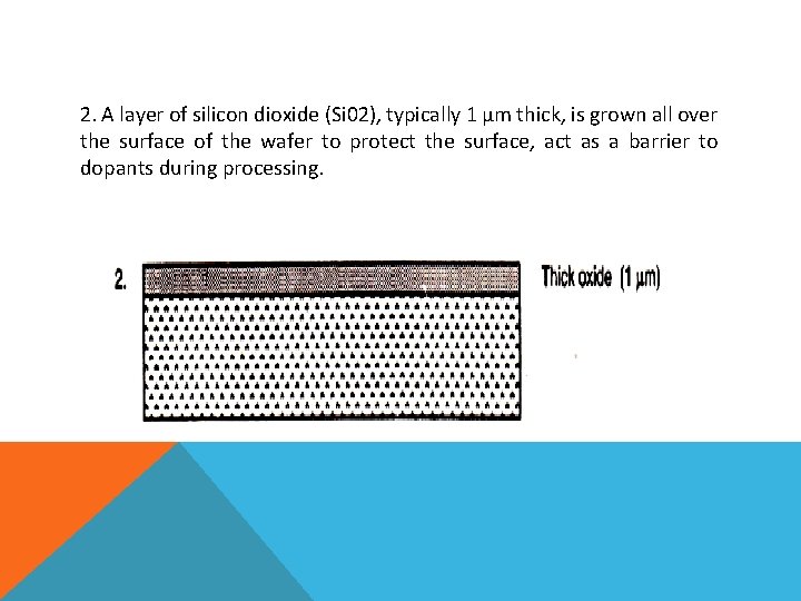 2. A layer of silicon dioxide (Si 02), typically 1 μm thick, is grown
