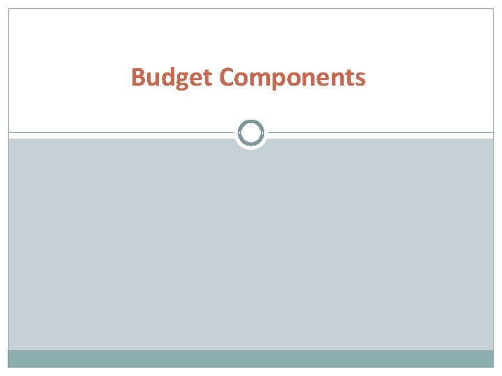 Budget Components 