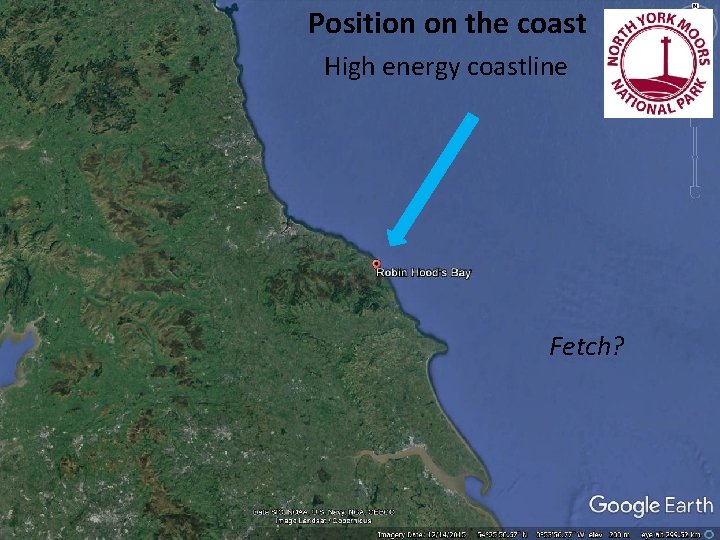 Position on the coast High energy coastline Fetch? 