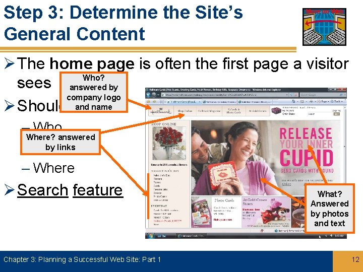 Step 3: Determine the Site’s General Content More on Web Ø The home page
