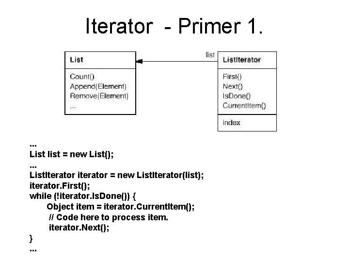 Iterator - Primer 1. . List list = new List(); . . . List.