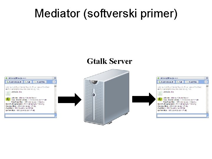 Mediator (softverski primer) Gtalk Server 