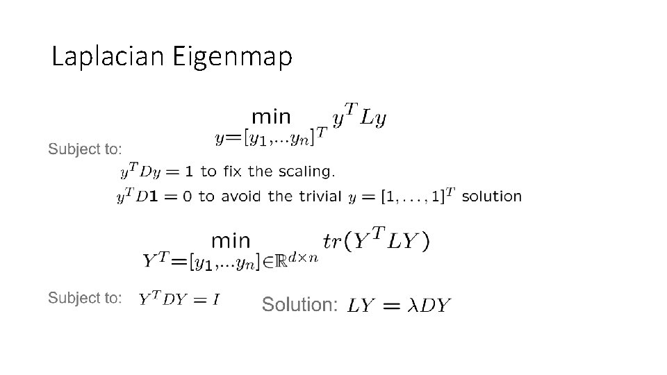 Laplacian Eigenmap 