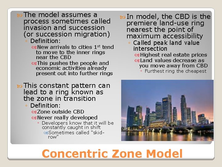  The model assumes a process sometimes called invasion and succession (or succession migration)