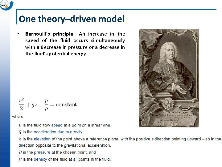 One theory–driven model § Bernoulli’s principle: An increase in the speed of the fluid