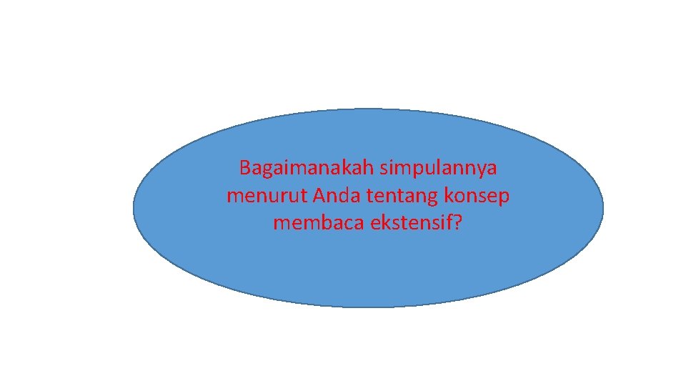 Bagaimanakah simpulannya menurut Anda tentang konsep membaca ekstensif? 