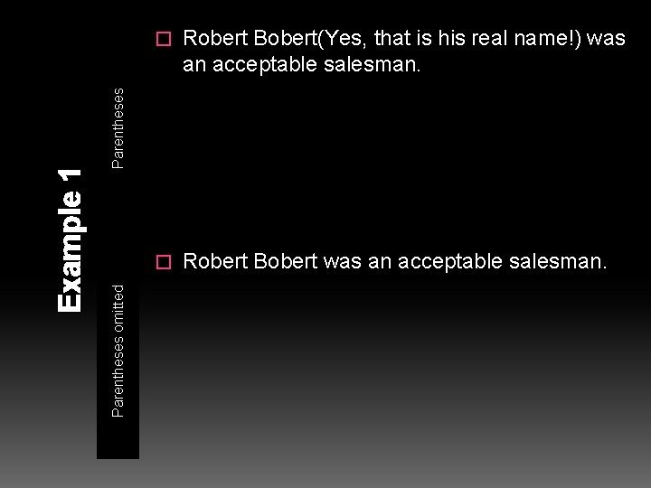 Robert Bobert(Yes, that is his real name!) was an acceptable salesman. � Robert Bobert
