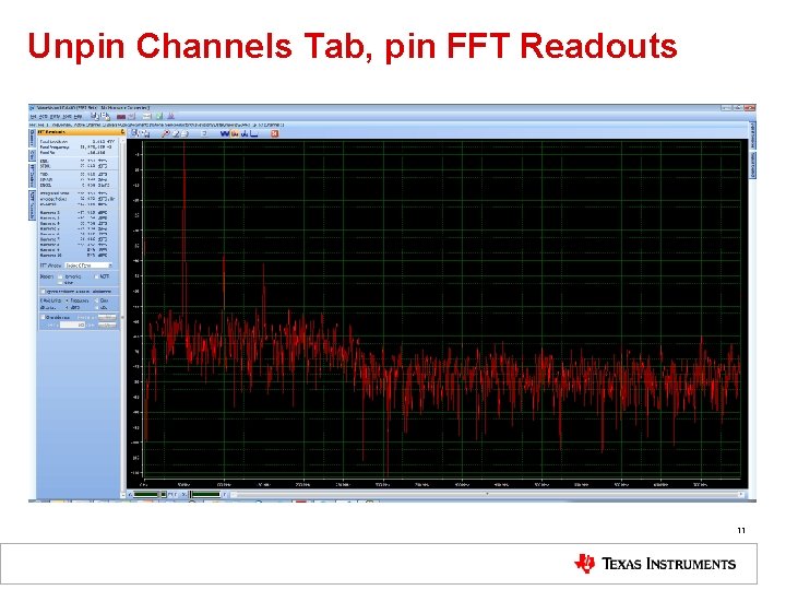 Unpin Channels Tab, pin FFT Readouts 11 
