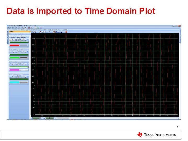 Data is Imported to Time Domain Plot 9 