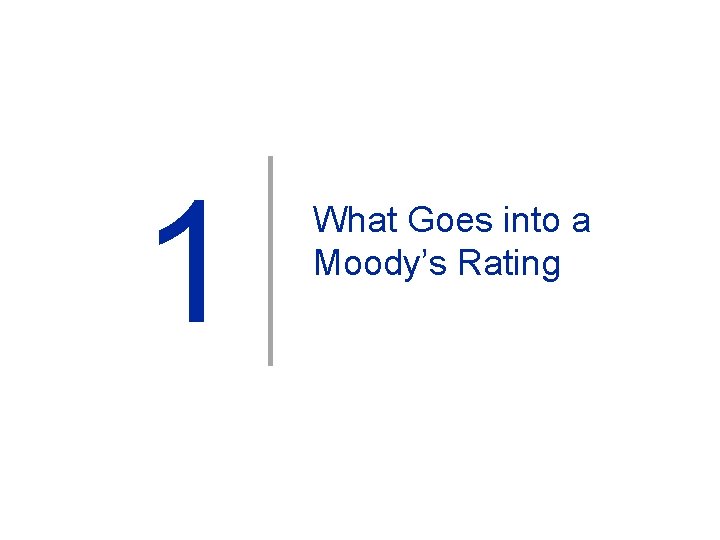 1 What Goes into a Moody’s Rating 