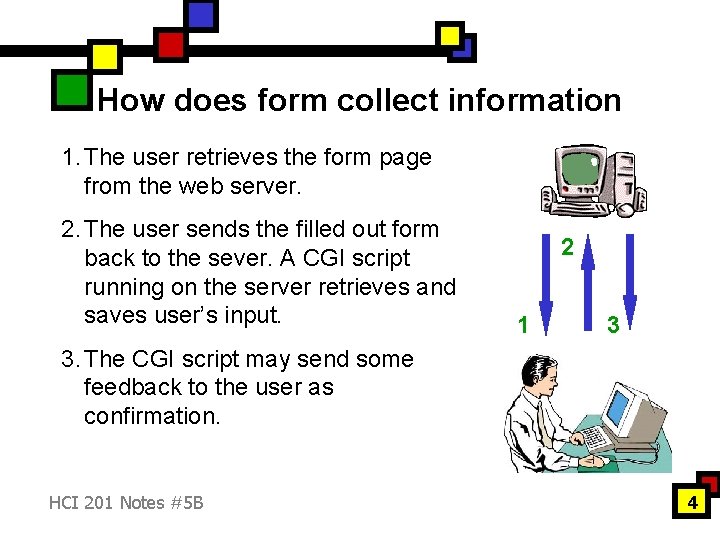 How does form collect information 1. The user retrieves the form page from the