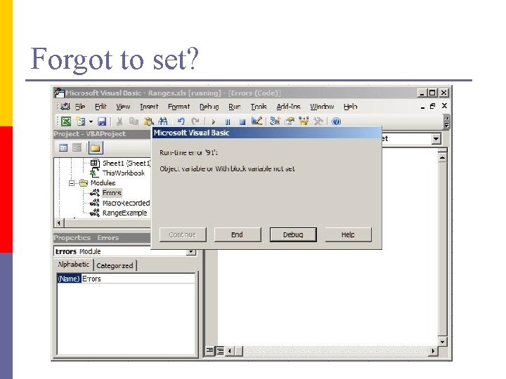 Forgot to set? 