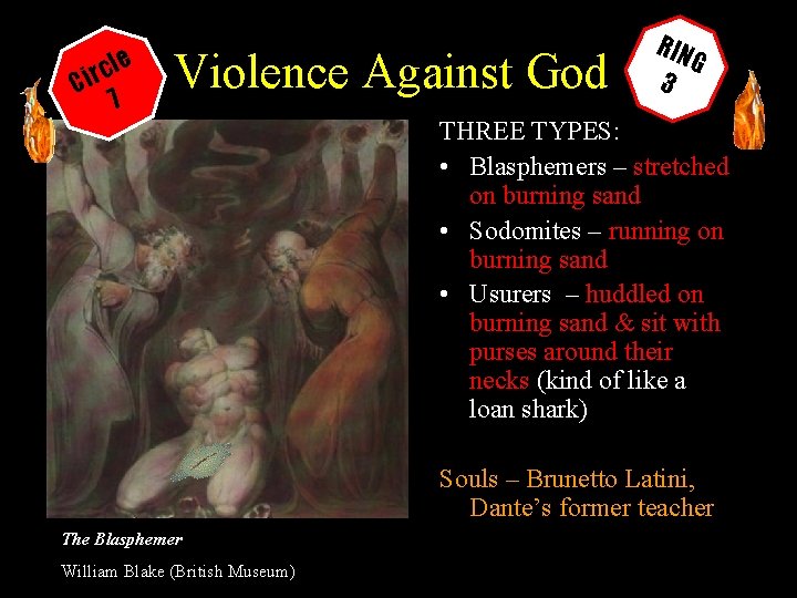 le c r Ci 7 Violence Against God RIN G 3 THREE TYPES: •