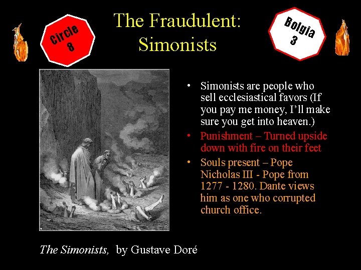 le c r Ci 8 The Fraudulent: Simonists Bol 3 gia • Simonists are