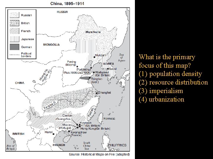 What is the primary focus of this map? (1) population density (2) resource distribution