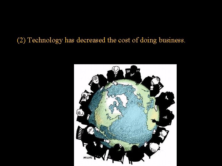 (2) Technology has decreased the cost of doing business. 