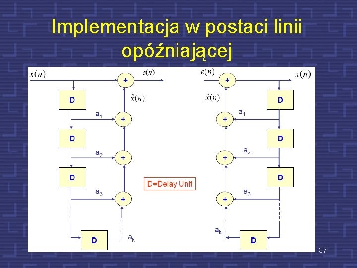 Implementacja w postaci linii opóźniającej 37 