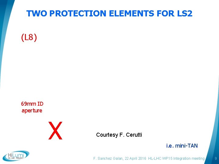 TWO PROTECTION ELEMENTS FOR LS 2 (L 8) 69 mm ID aperture X Courtesy
