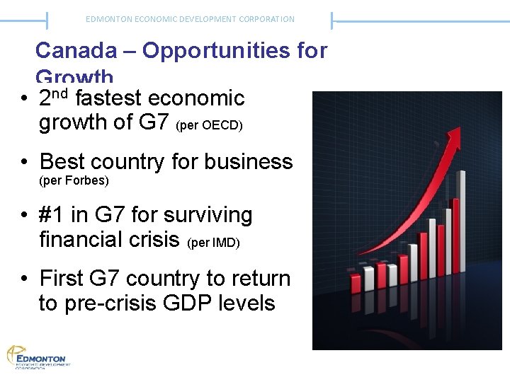EDMONTON ECONOMIC DEVELOPMENT CORPORATION Edmonton, Alberta, Canada – Opportunities for Canada Growth • 2