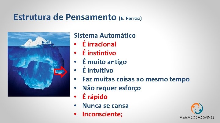 Estrutura de Pensamento (E. Ferraz) Sistema Automático • É irracional • É instintivo •