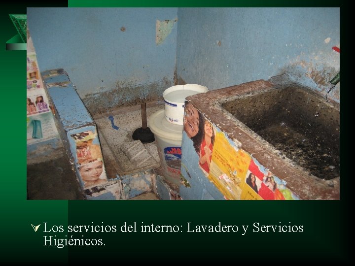 Ú Los servicios del interno: Lavadero y Servicios Higiénicos. 