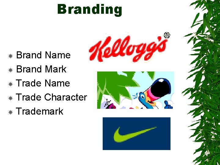 Branding Brand Name Brand Mark Trade Name Trade Character Trademark 