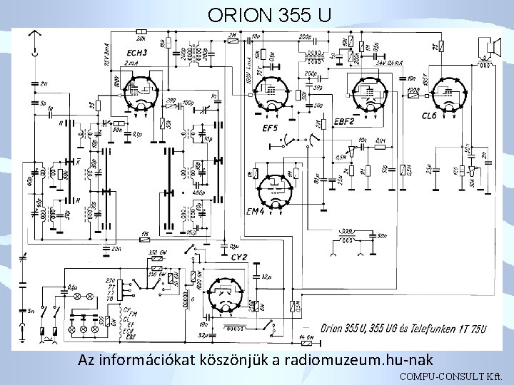 ORION 355 U Az információkat köszönjük a radiomuzeum. hu-nak COMPU-CONSULT Kft. 