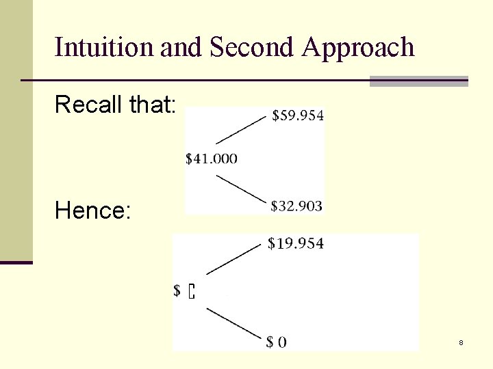 Intuition and Second Approach Recall that: Hence: 8 