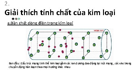 2. Giải thích tính chất của kim loại a. Bản chất dòng điện trong