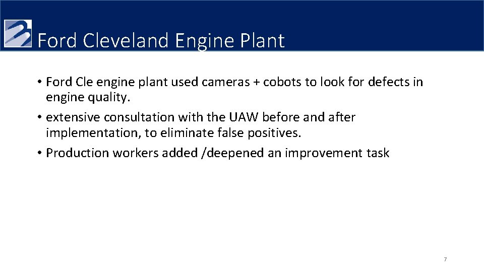 Ford Cleveland Engine Plant • Ford Cle engine plant used cameras + cobots to Ford Cleveland Engine Plant • Ford Cle engine plant used cameras + cobots to