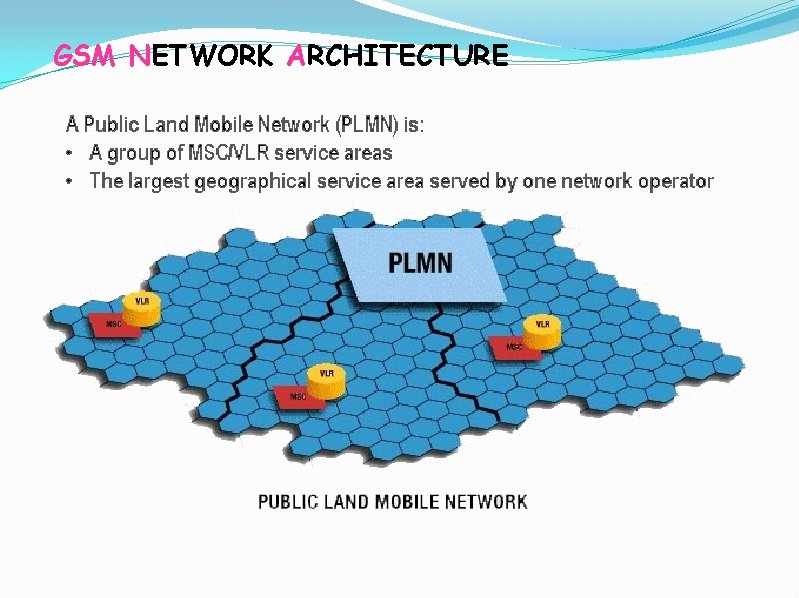 GSM NETWORK ARCHITECTURE 