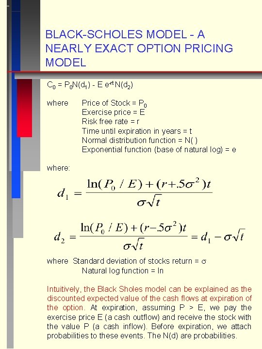 BLACK-SCHOLES MODEL - A NEARLY EXACT OPTION PRICING MODEL C 0 = P 0