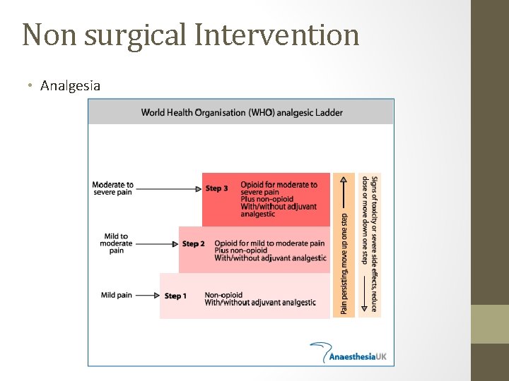 Non surgical Intervention • Analgesia 