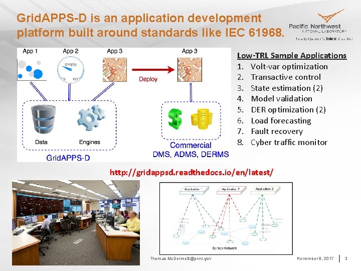 Grid. APPS-D is an application development platform built around standards like IEC 61968. Low-TRL