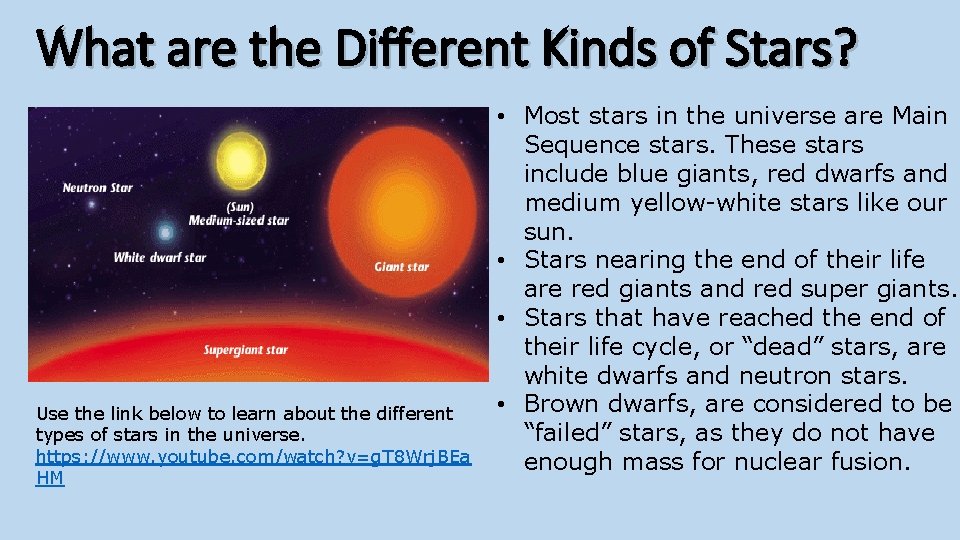 What are the Different Kinds of Stars? Use the link below to learn about