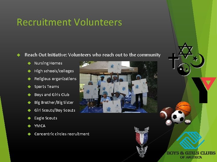 Recruitment Volunteers Reach Out Initiative: Volunteers who reach out to the community Nursing Homes